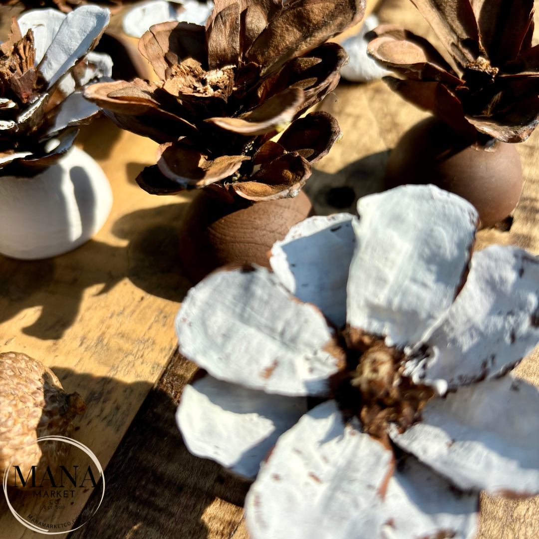 Rustic Wood Pinecone Place Card Holder for Weddings and Holiday Place Card Settings