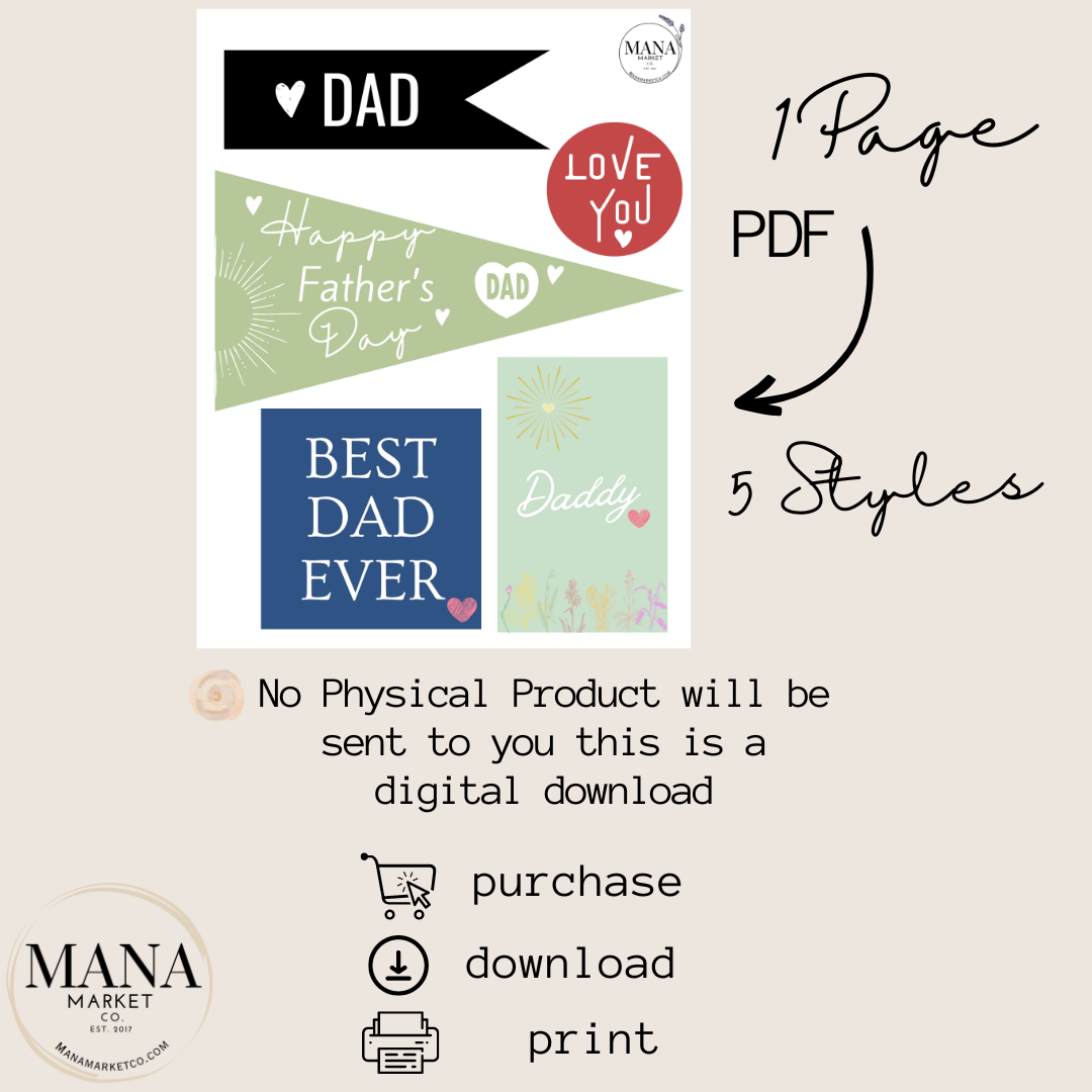 Happy Father’s Day Tag | Father’s Day Gifts | Father’s Day Gift Tag Assortment