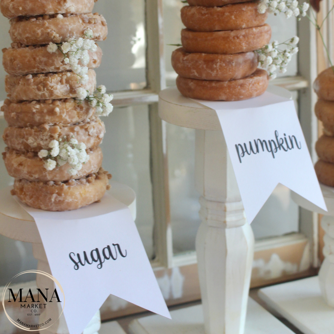 Donut Bar Donut stand tags Dessert Bar Decor Dessert Table Decor Food Tags Donut Stands with Tags
