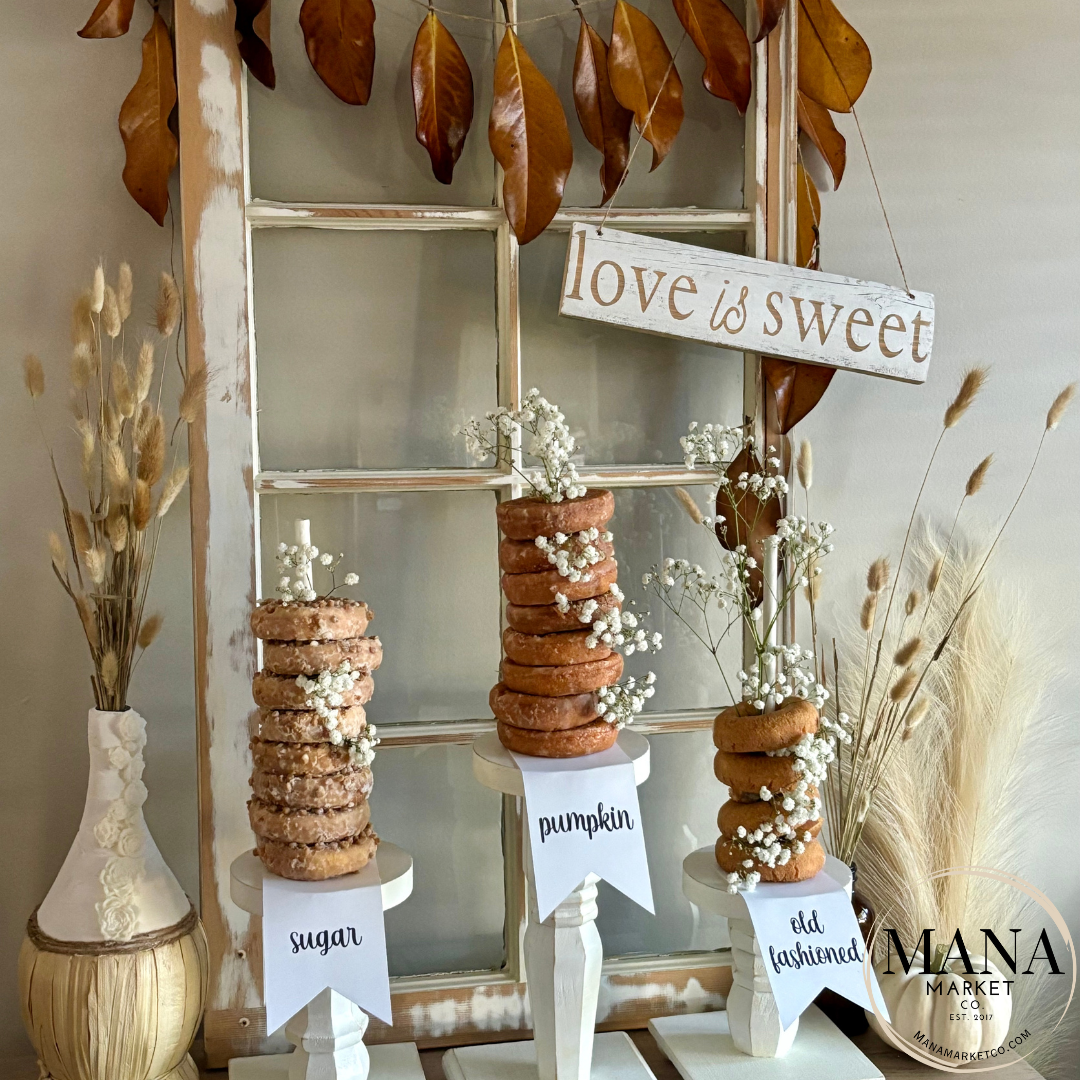 Donut Bar Stands with Tags for Brunch Wedding Dessert Table Baby Shower Dessert Table Decor Donut Tags for Donut Stands Love is Sweet
