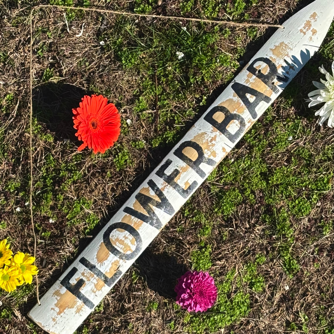 Flower Bar Directional Wood Sign