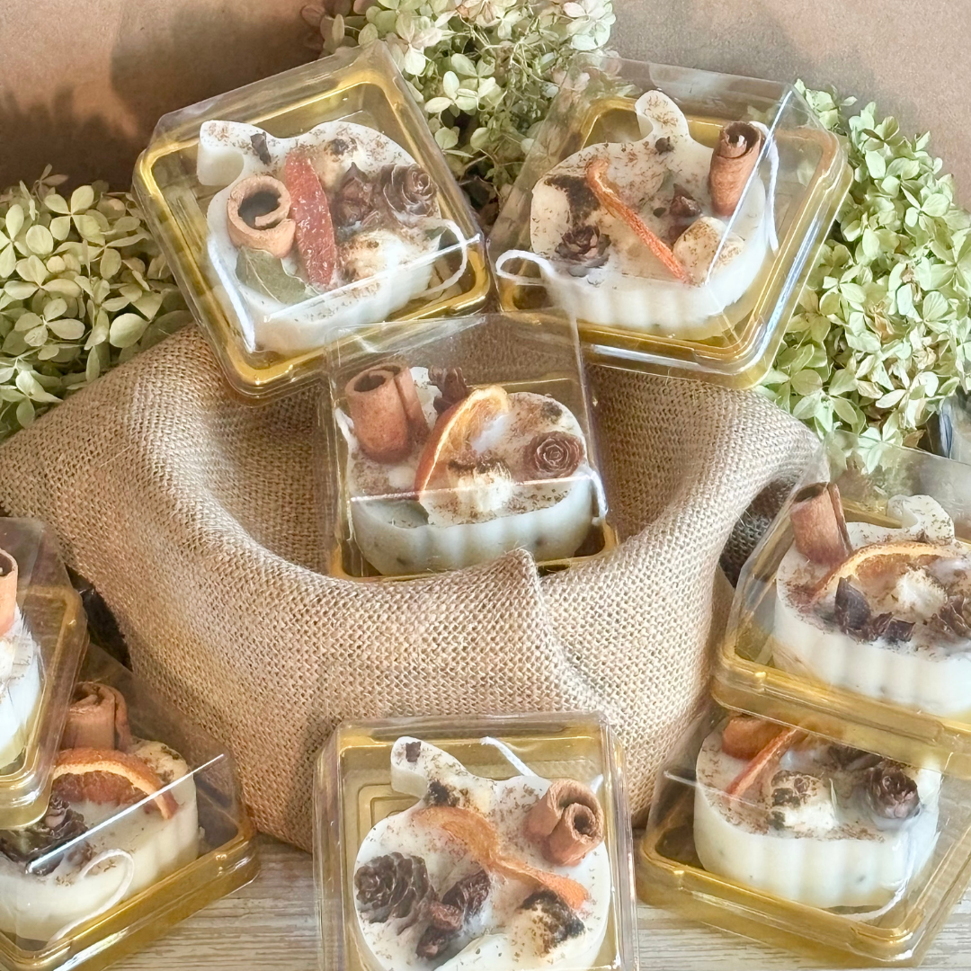 Scented Fire Starters in Toasted Pumpkin and Pumpkin Shaped Favors for Fall Rustic Wedding Decor