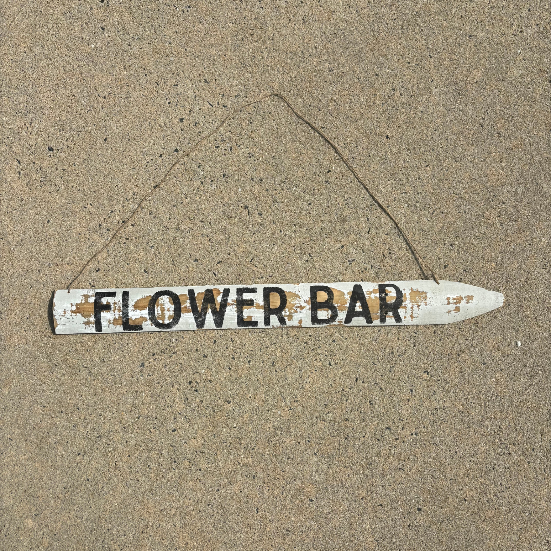 Flower Bar Directional Wood Sign