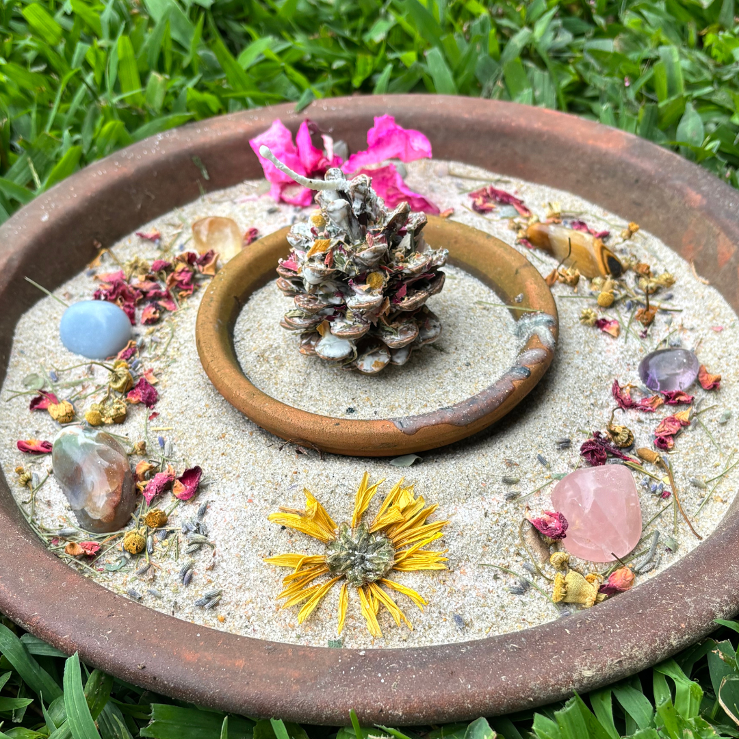 Mandala with Smudge Cone and Crystals