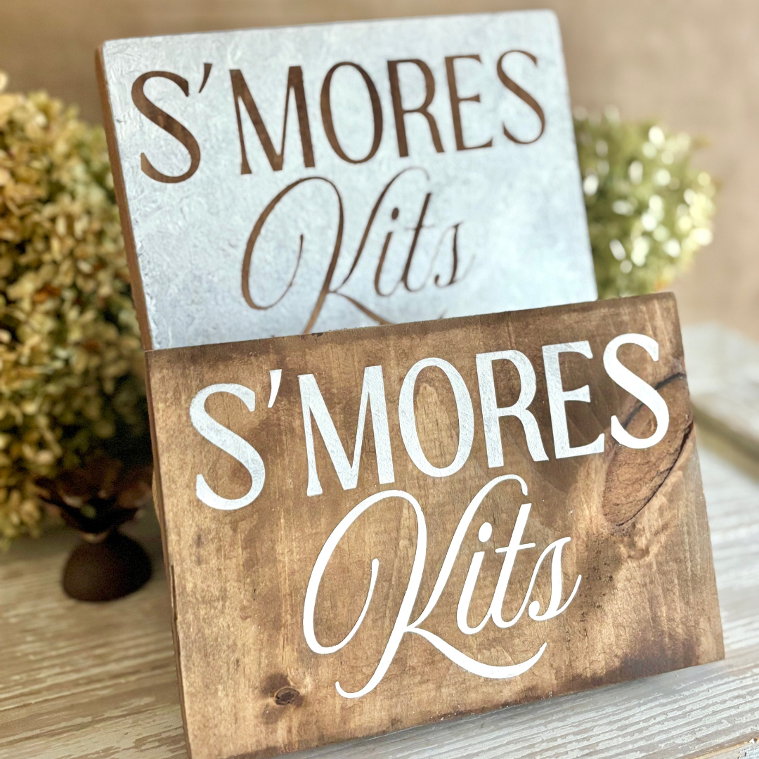 Rustic S'mores Kits Signs