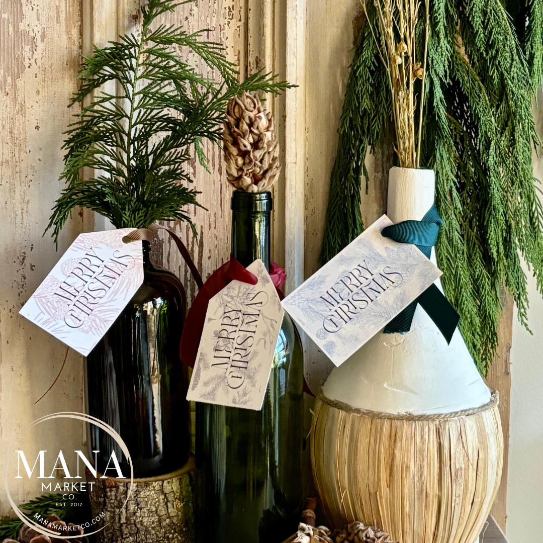 Merry Christmas Floral Tags