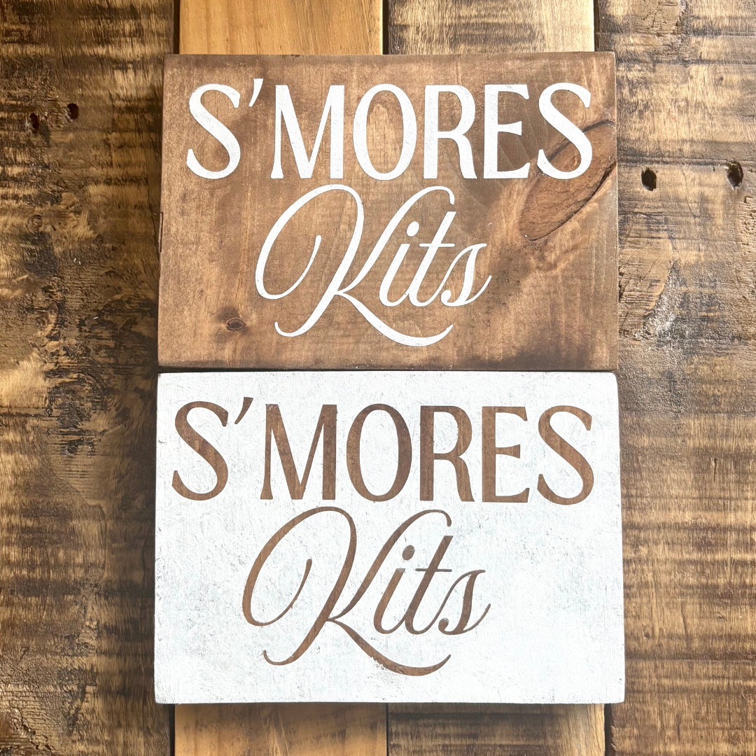 Rustic S'mores Kits Signs