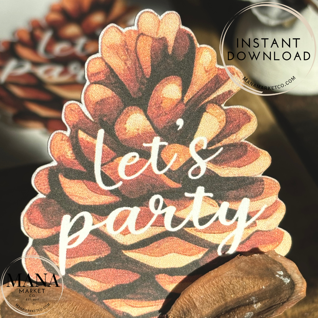 Pinecone Gift Tag for Woodland Party Decor Place Card Pinecone Theme Printable