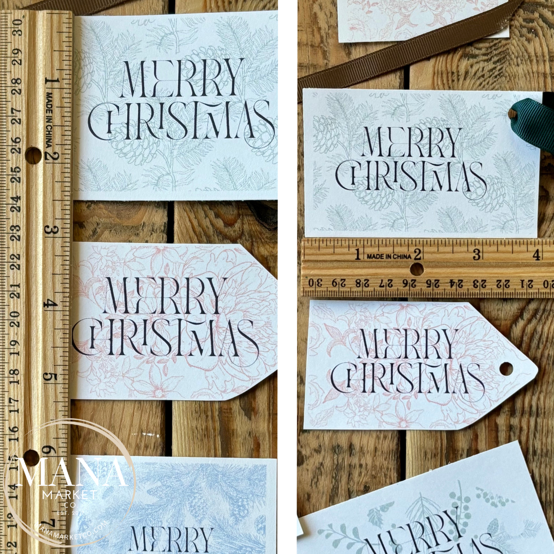 Merry Christmas Floral Tags