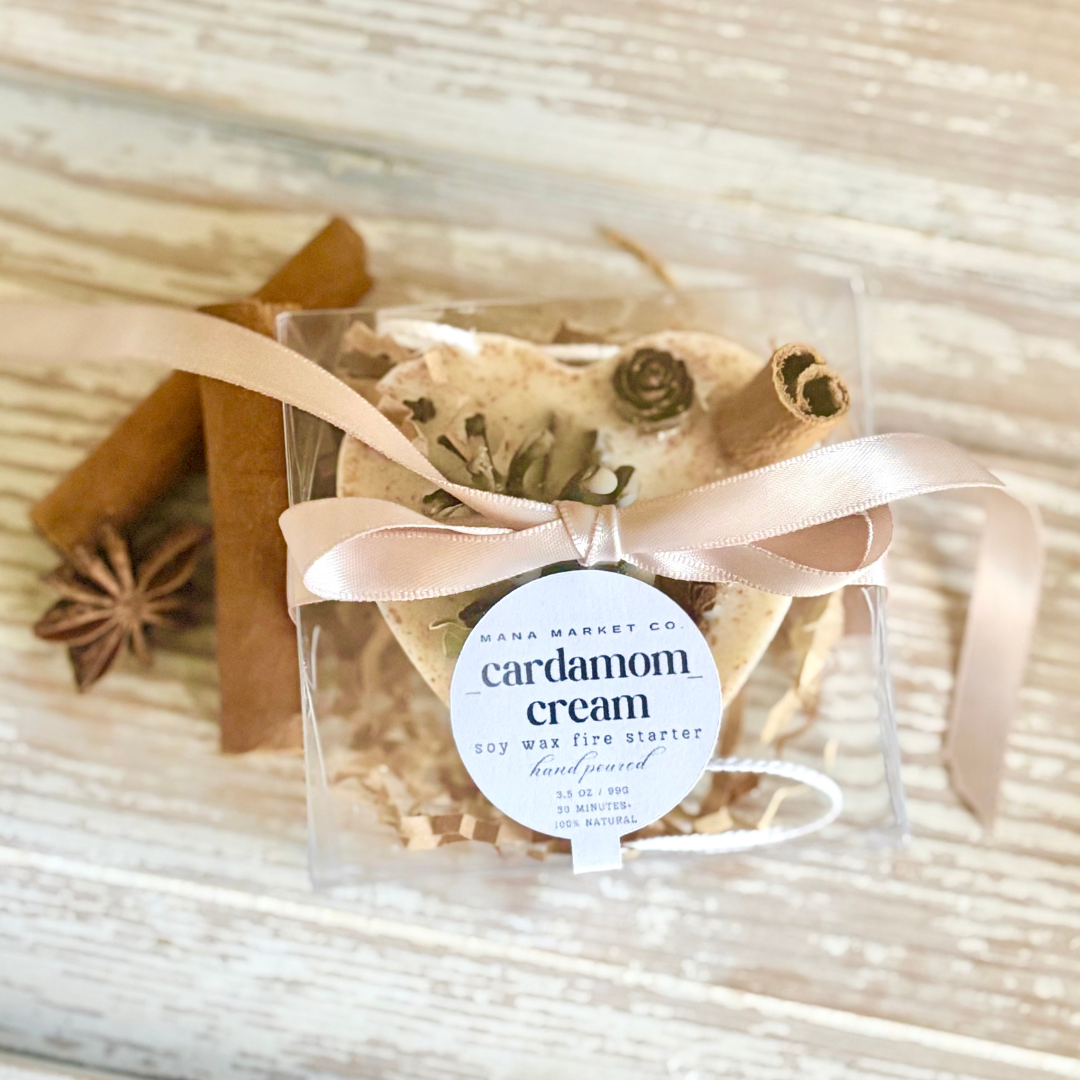 Heart Shaped Fire Starter Soy Wax Scented Sachet & Wax Melt Gift or Favor