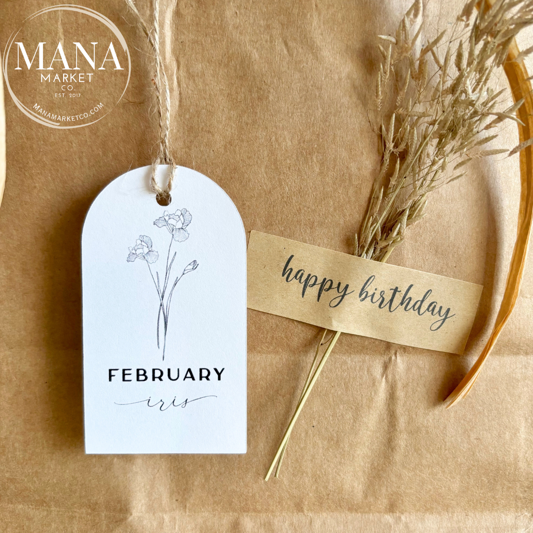 Birth Flower Month Gift Tags