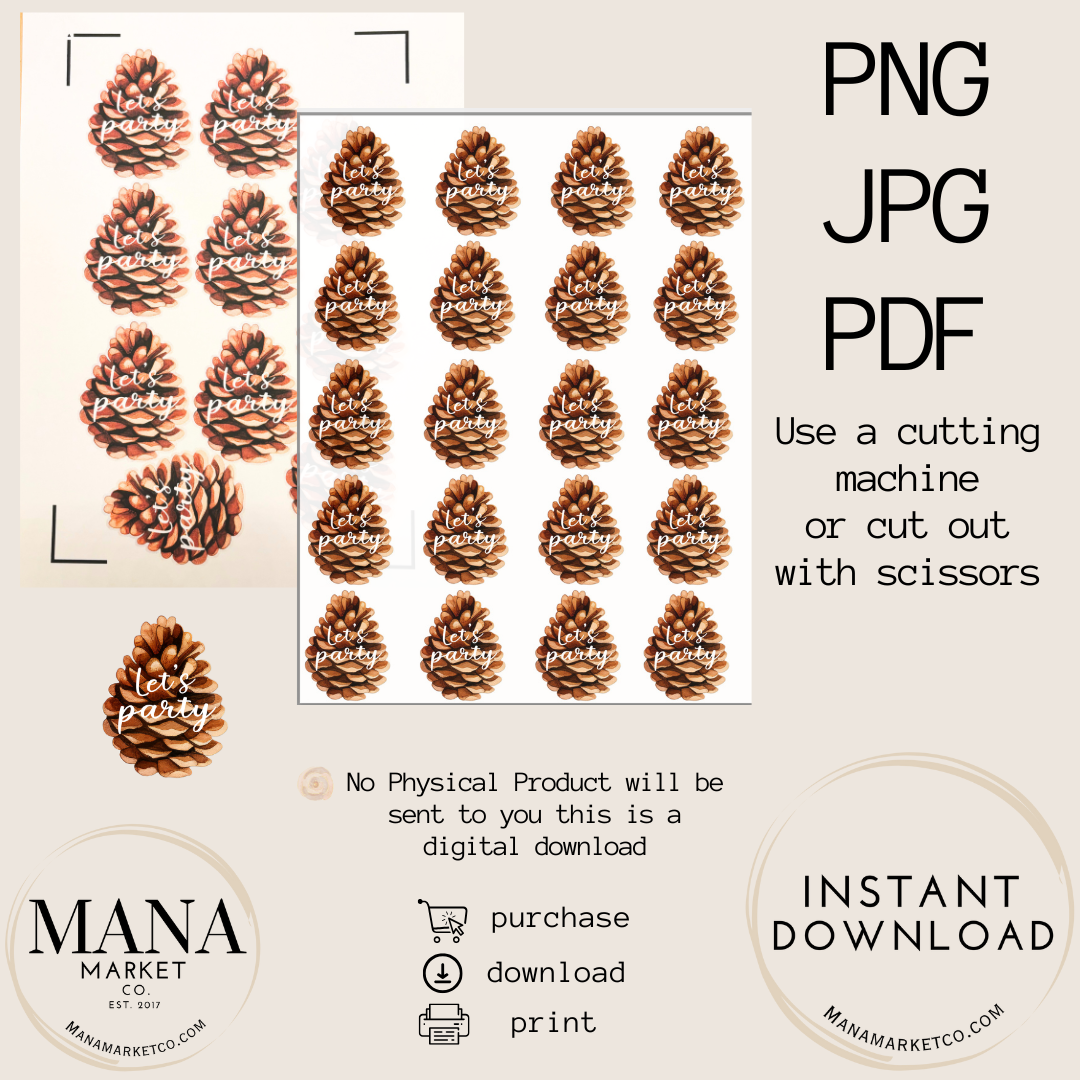 Pinecone Gift Tag for Woodland Party Decor Place Card Pinecone Theme Printable