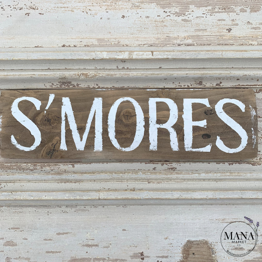 Rustic S'mores Bar Wood Sign for Cozy Gatherings