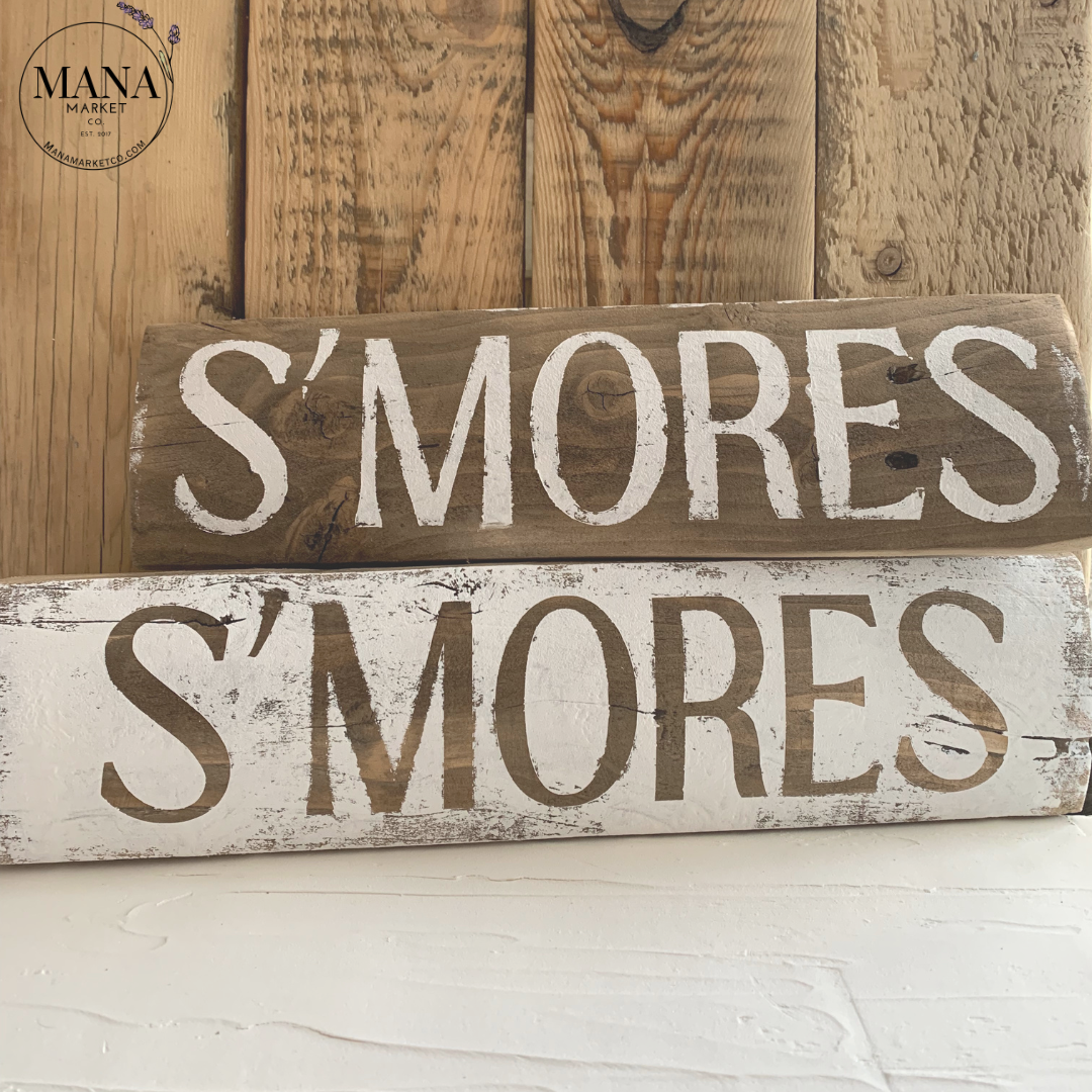 Rustic S'mores Bar Wood Sign for Cozy Gatherings