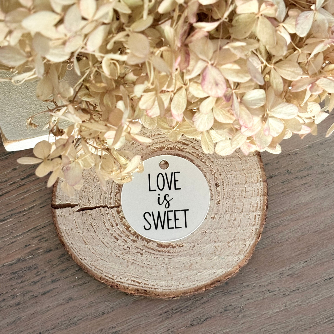 Love is Sweet Round Gift + Favor Tags
