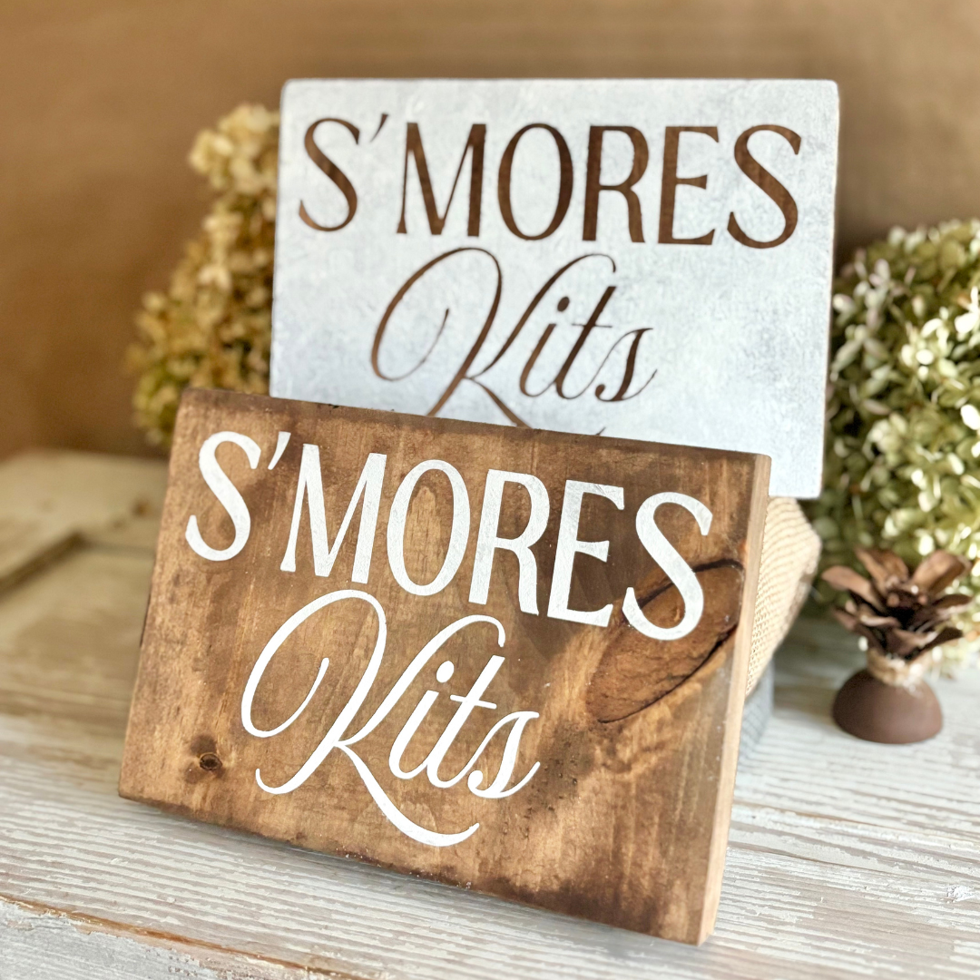 Rustic S'mores Kits Signs
