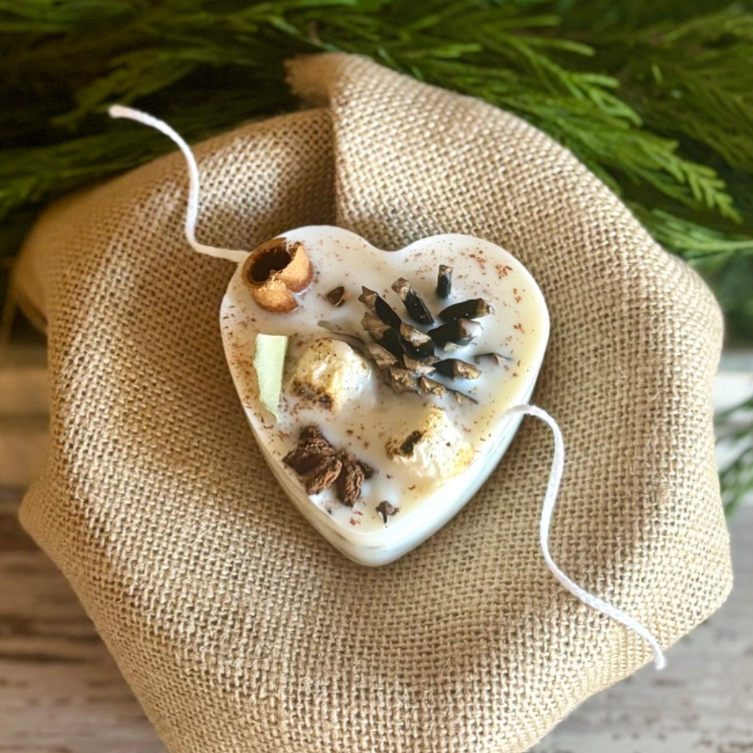 Heart Shaped Fire Starter Soy Wax Scented Sachet & Wax Melt Gift or Favor
