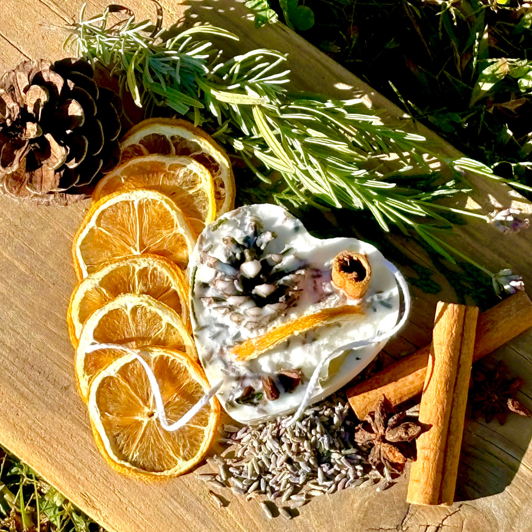 Lavender and Lemon Fire Starters in Heart Shape. Heart on Fire. Rustic Wedding Favor or Natural Gift for Glampers and Campfires 