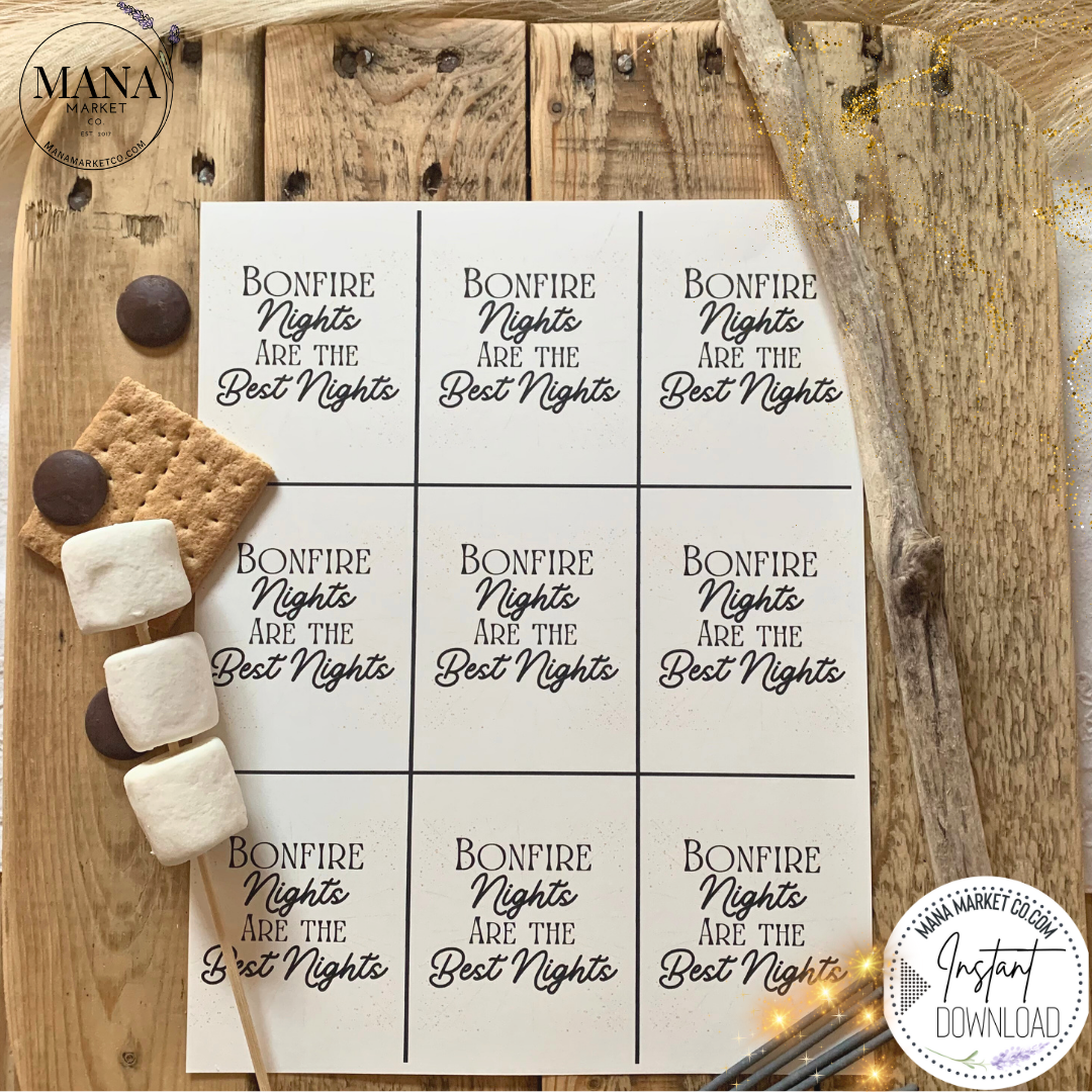 Bonfire Nights Are The Best Nights| Backyard Bonfire Favor Tag Bundle