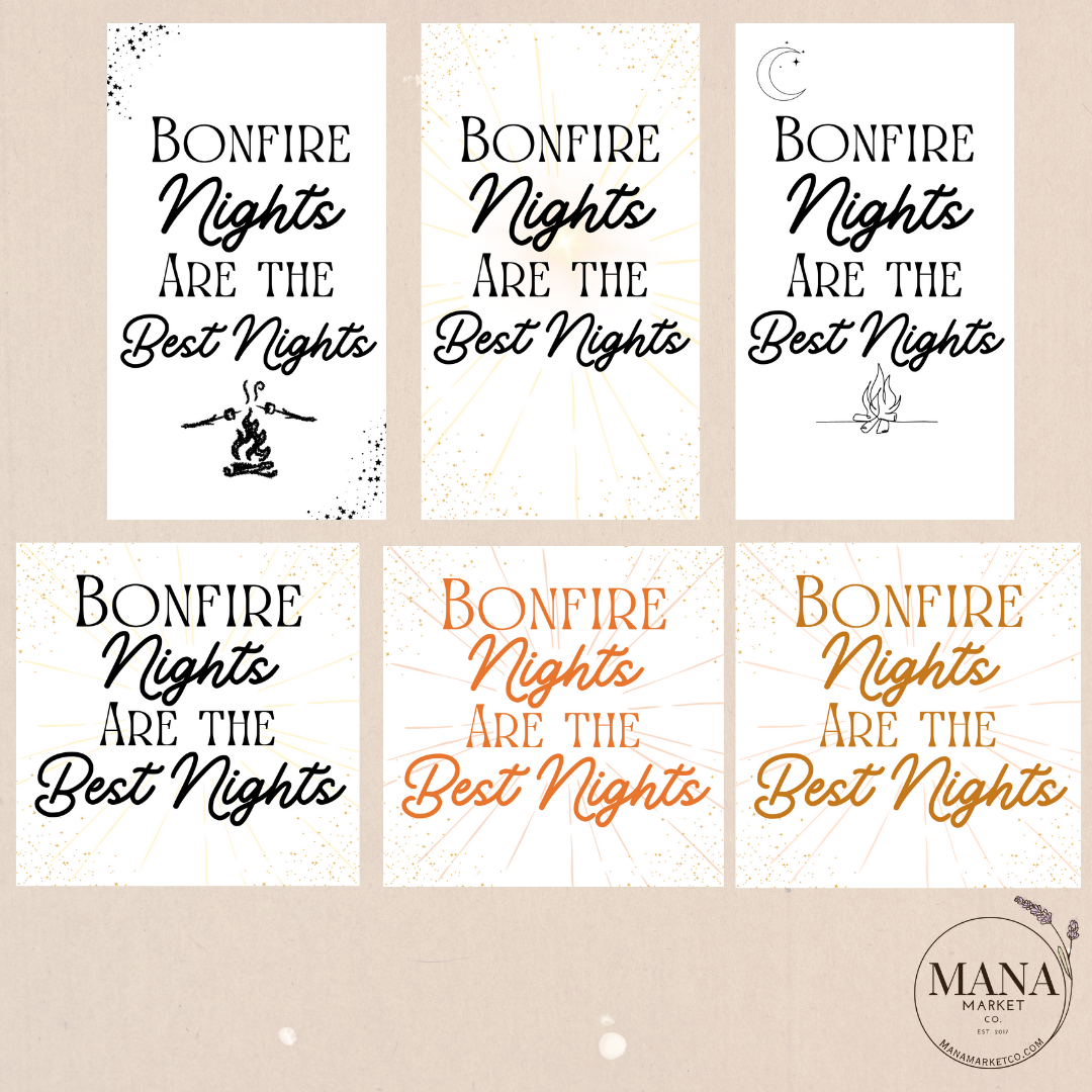 Bonfire Nights Are The Best Nights| Backyard Bonfire Favor Tag Bundle