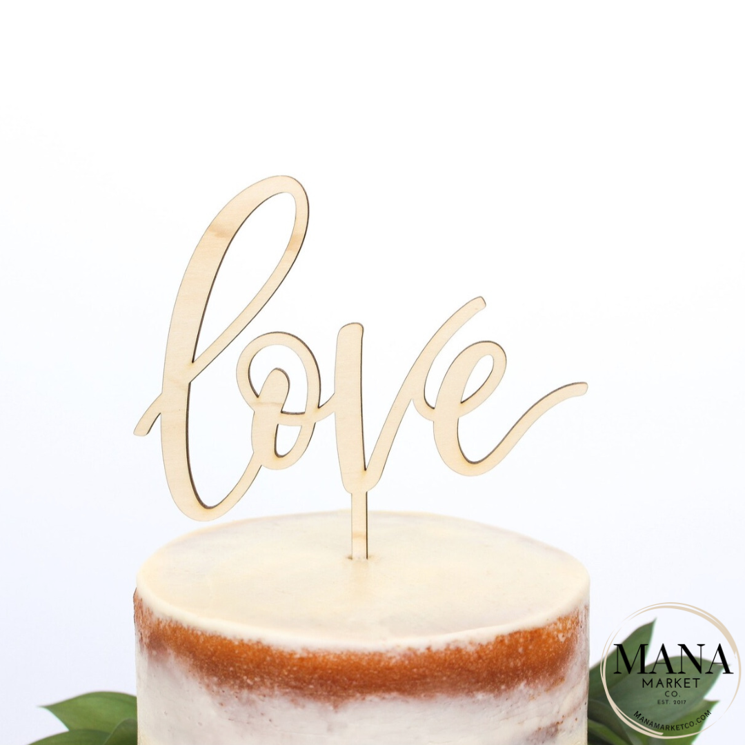 Rustic Wood Love Cake Topper