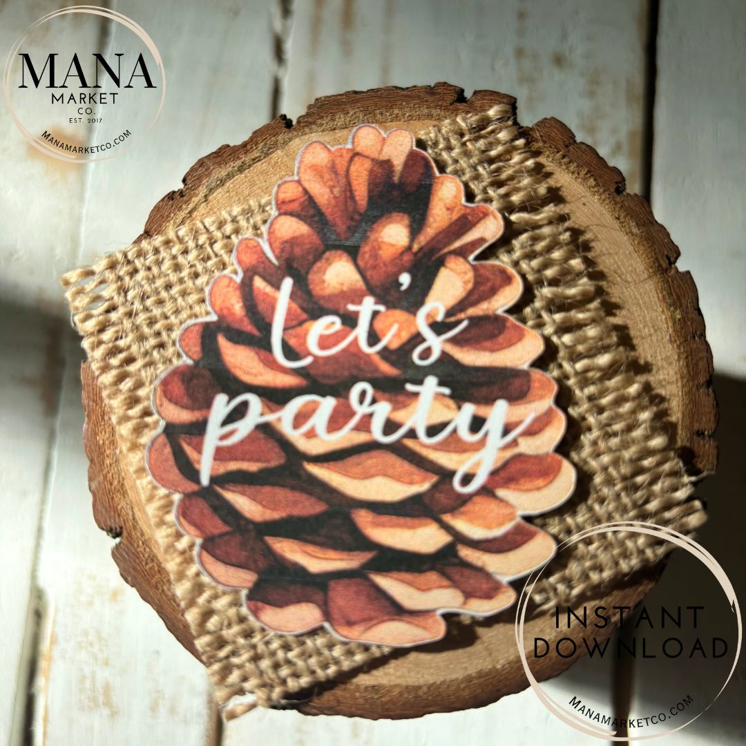 Pinecone Gift Tag for Woodland Party Decor Place Card Pinecone Theme Printable