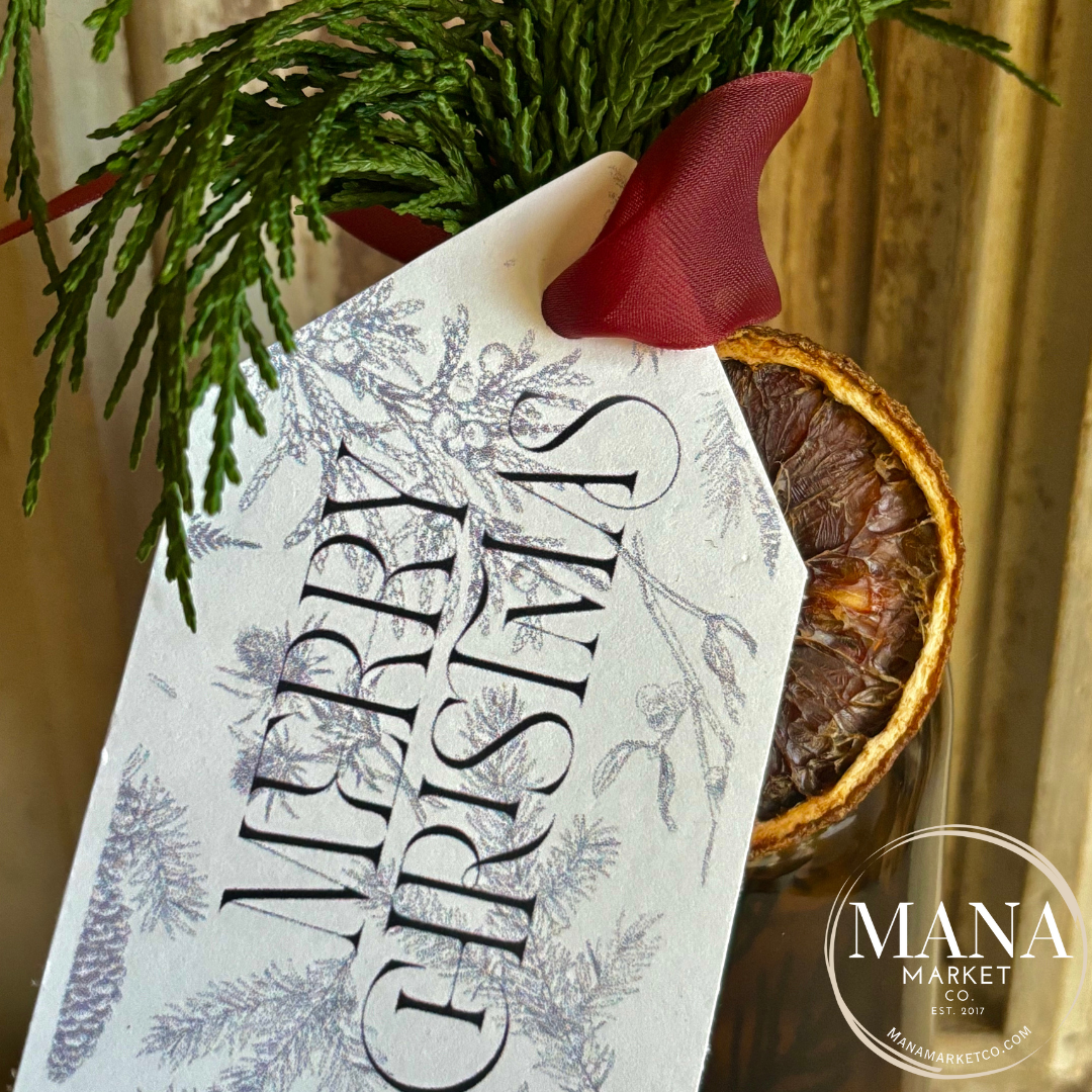 Merry Christmas Floral Tags