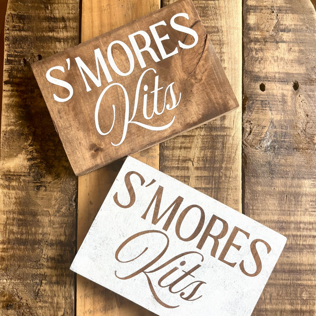 Rustic S'mores Kits Signs