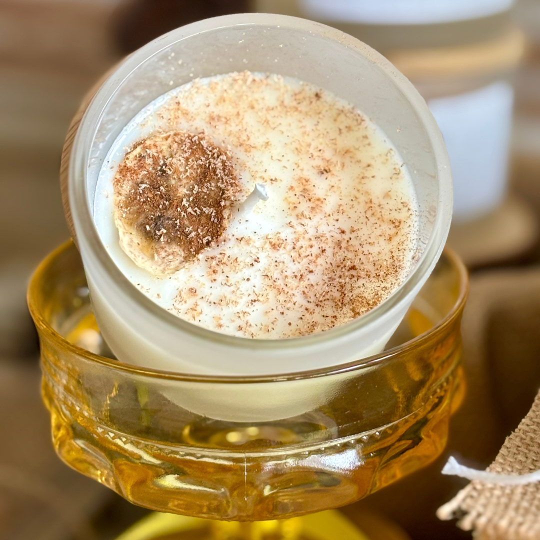 Banana Bread Scented Candle That Smells Exactly Like Fresh Baking Banana Bread with Real Dried Caramelized Banana Slice on Top