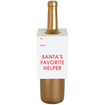 Santa's Favorite Helper Wine & Spirit Tag - Singles