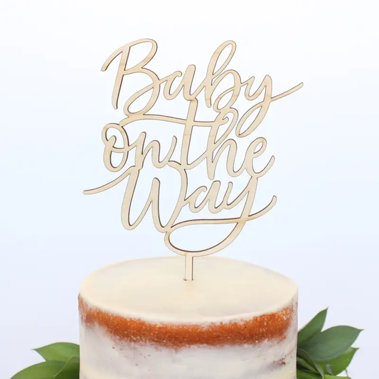 Baby On the Way Wood Cake Topper