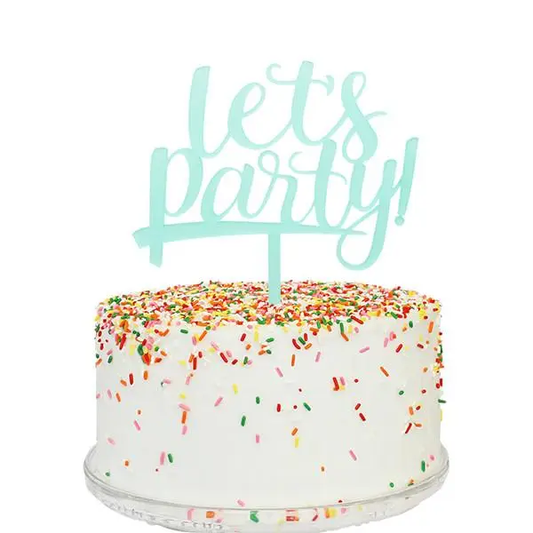 Let's Party Cake Topper (Aqua Frost)