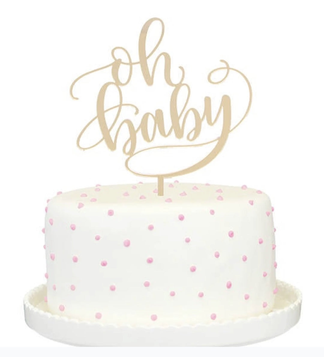 Oh Baby Gold Mirror Cake Topper